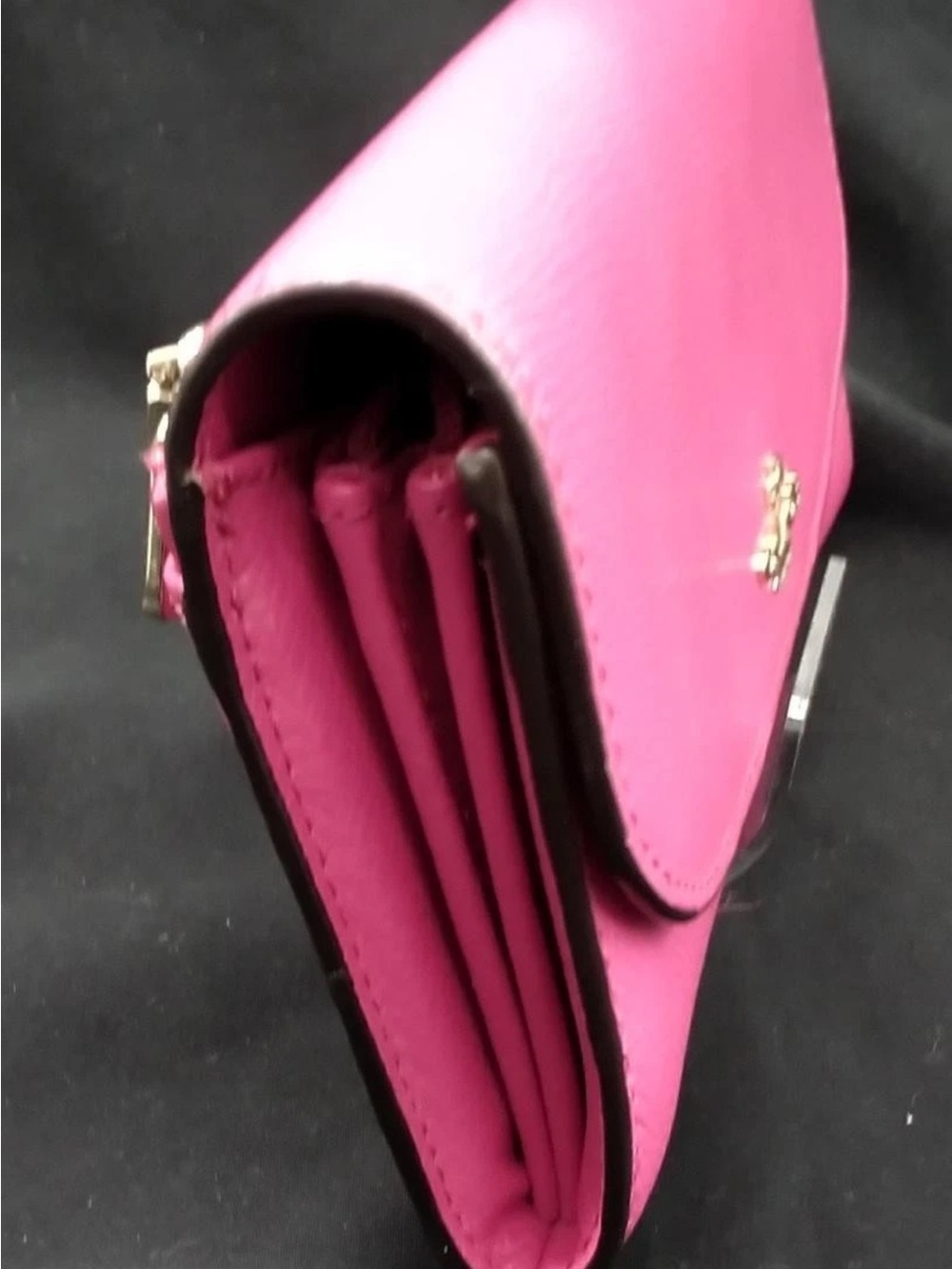 Coach Hot Pink Leather Continental Wallet - Coach - Picture 4 of 10